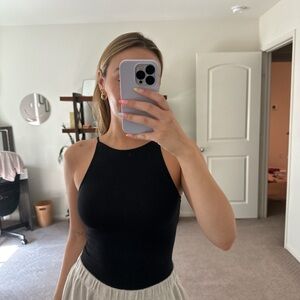 Open back black bodysuit